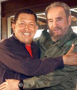 Hugo Ch­ávez and Fidel Castro